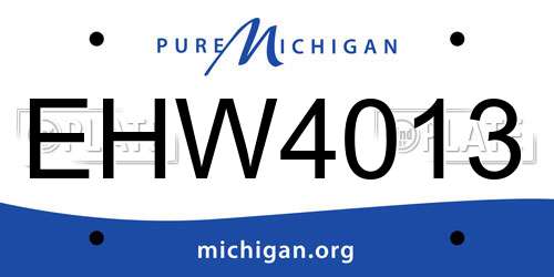 EHW4013 Michigan License Plate