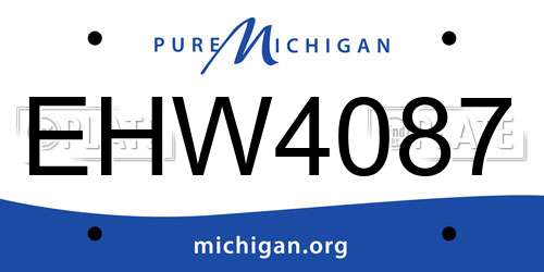 EHW4087 Michigan License Plate