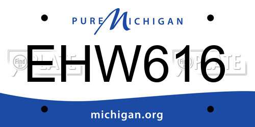 EHW616 Michigan License Plate