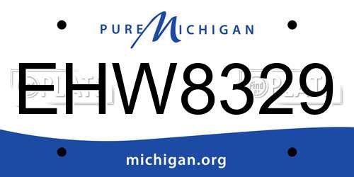 EHW8329 Michigan License Plate