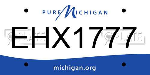 EHX1777 Michigan License Plate