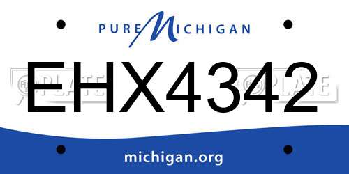 EHX4342 Michigan License Plate