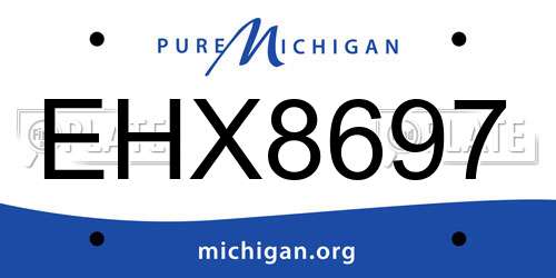 EHX8697 Michigan License Plate