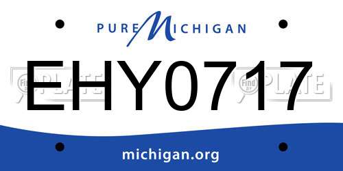 EHY0717 Michigan License Plate