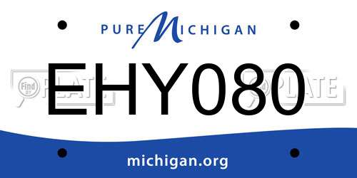 EHY080 Michigan License Plate