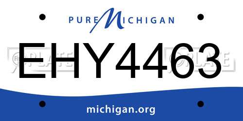 EHY4463 Michigan License Plate
