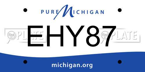 EHY87 Michigan License Plate