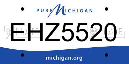 EHZ5520 Michigan License Plate
