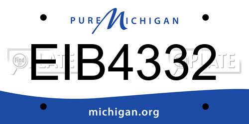 EIB4332 Michigan License Plate