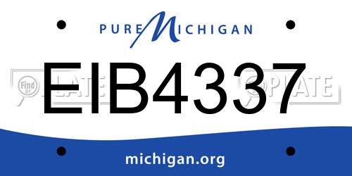 EIB4337 Michigan License Plate