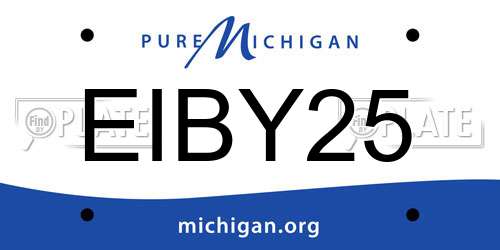 EIBY25 Michigan License Plate