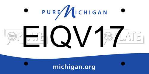 EIQV17 Michigan License Plate