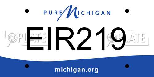 EIR219 Michigan License Plate