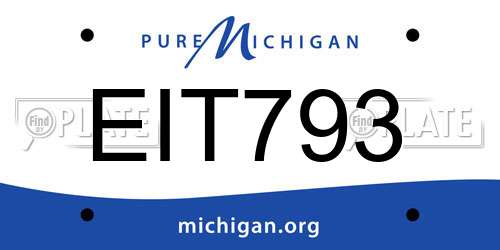 EIT793 Michigan License Plate