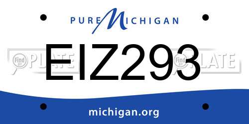 EIZ293 Michigan License Plate