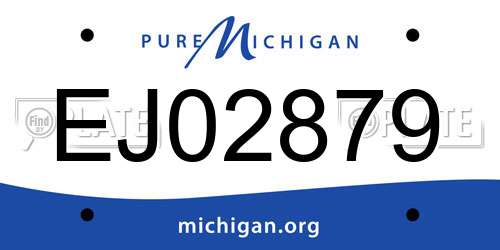 EJ02879 Michigan License Plate