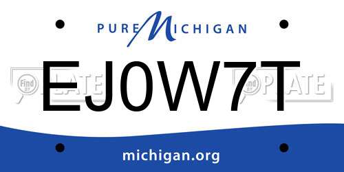 EJ0W7T Michigan License Plate