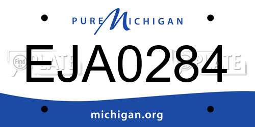 EJA0284 Michigan License Plate