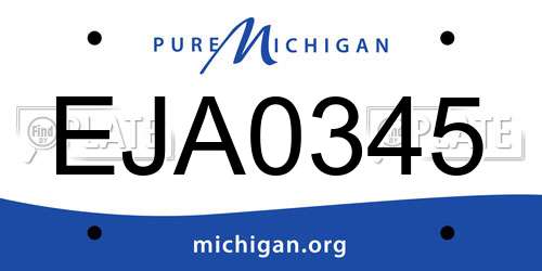 EJA0345 Michigan License Plate