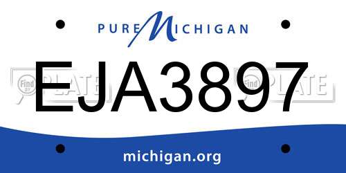 EJA3897 Michigan License Plate