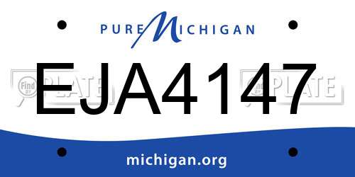EJA4147 Michigan License Plate