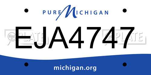 EJA4747 Michigan License Plate