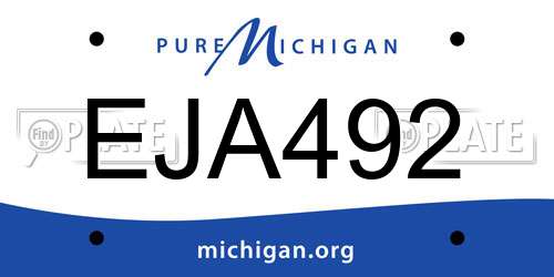 EJA492 Michigan License Plate