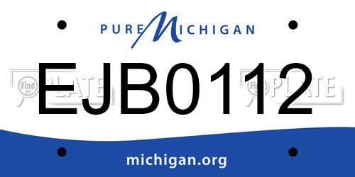 EJB0112 Michigan License Plate