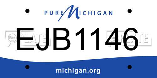EJB1146 Michigan License Plate