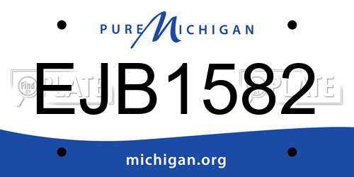 EJB1582 Michigan License Plate