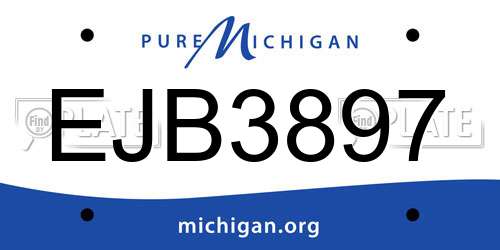 EJB3897 Michigan License Plate