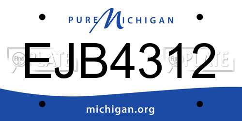 EJB4312 Michigan License Plate