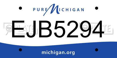 EJB5294 Michigan License Plate