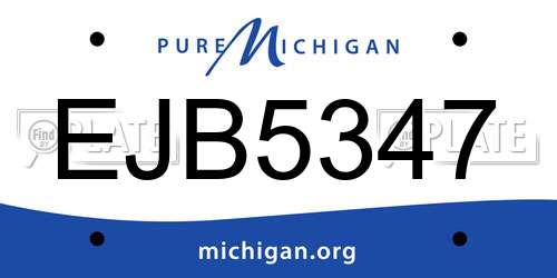 EJB5347 Michigan License Plate