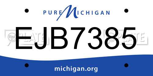 EJB7385 Michigan License Plate