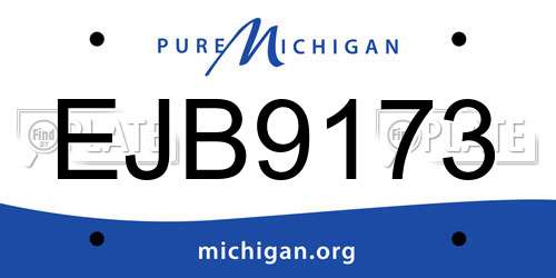 EJB9173 Michigan License Plate