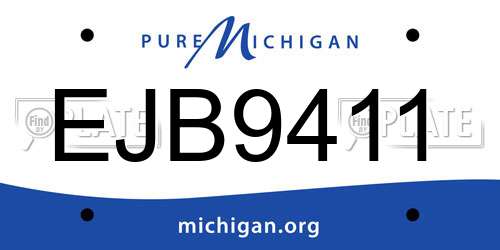 EJB9411 Michigan License Plate