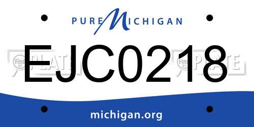 EJC0218 Michigan License Plate