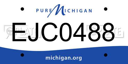 EJC0488 Michigan License Plate