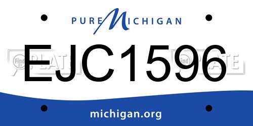 EJC1596 Michigan License Plate