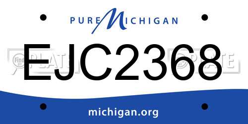 EJC2368 Michigan License Plate