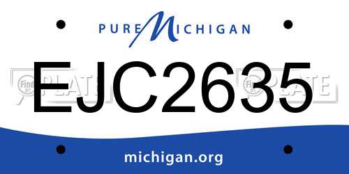 EJC2635 Michigan License Plate
