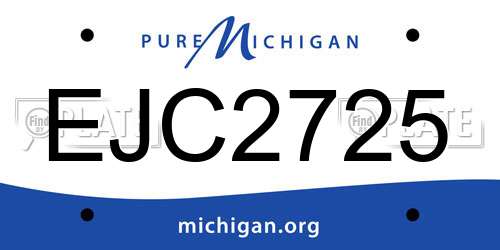 EJC2725 Michigan License Plate