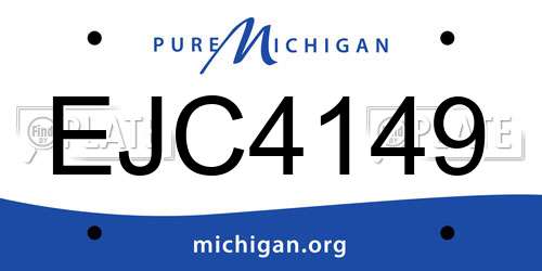 EJC4149 Michigan License Plate