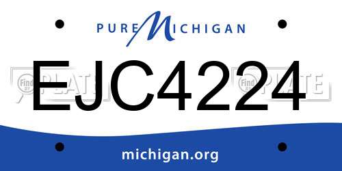 EJC4224 Michigan License Plate