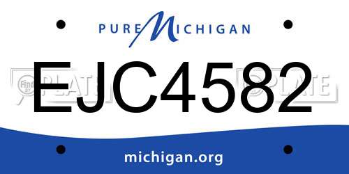 EJC4582 Michigan License Plate