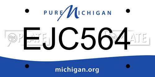 EJC564 Michigan License Plate