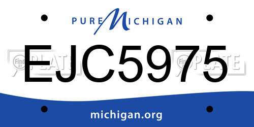 EJC5975 Michigan License Plate
