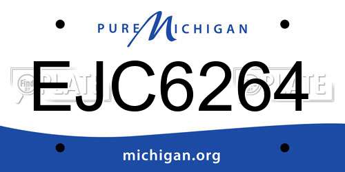 EJC6264 Michigan License Plate