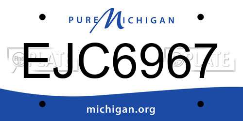 EJC6967 Michigan License Plate